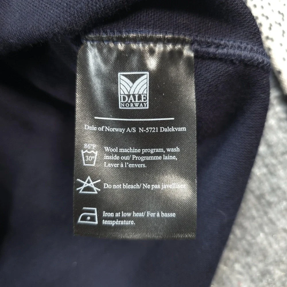 Dale Of Norway Sweater Mens M Blue Merino Wool 1/4 Zip Fair Isle Olympic Base